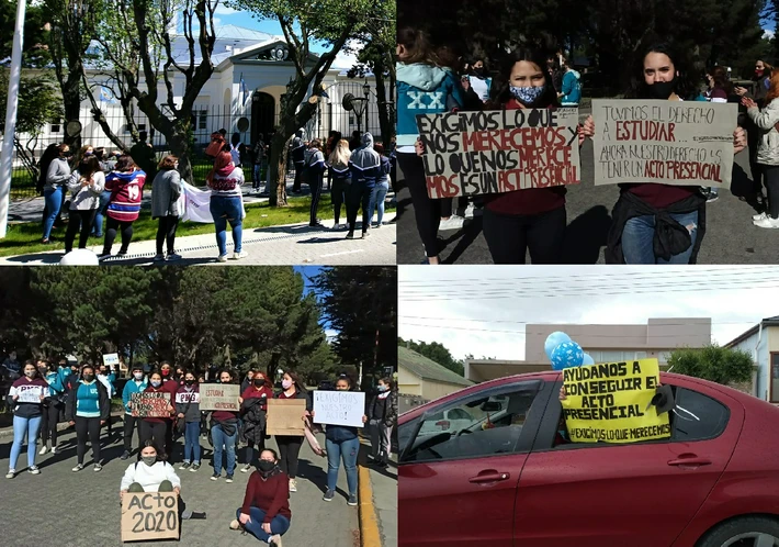 En varias localidades los estudiantes marcharon pidiendo por los actos presenciales de egresados